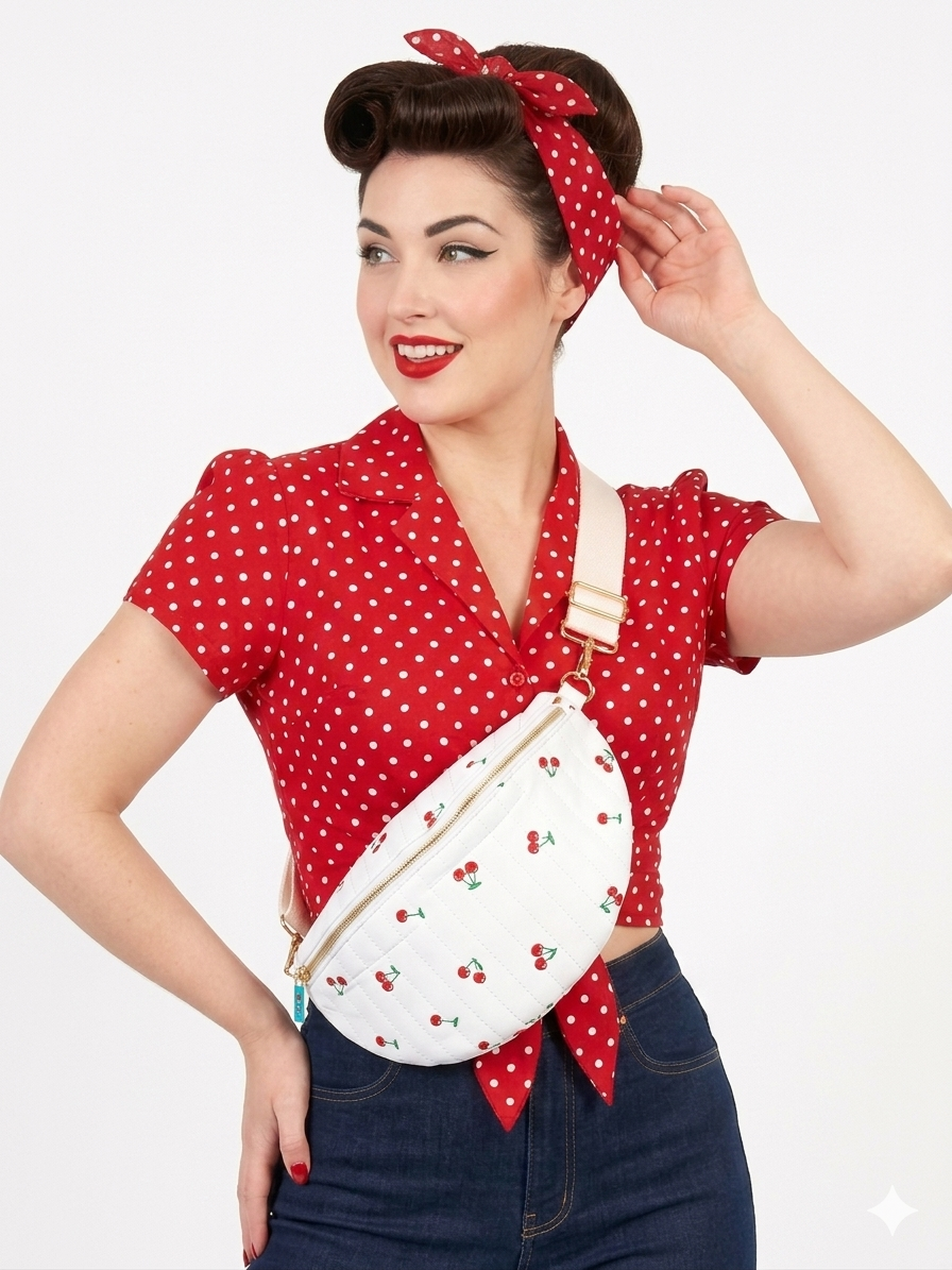 Bolso riñonera cerezas