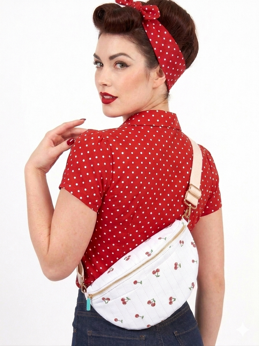 Bolso riñonera cerezas