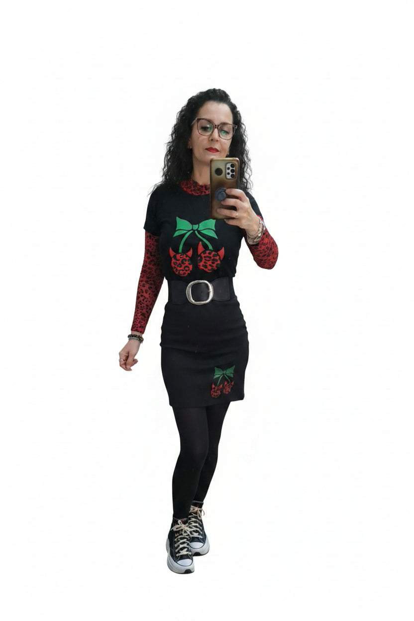 Mini falda cherry leo
