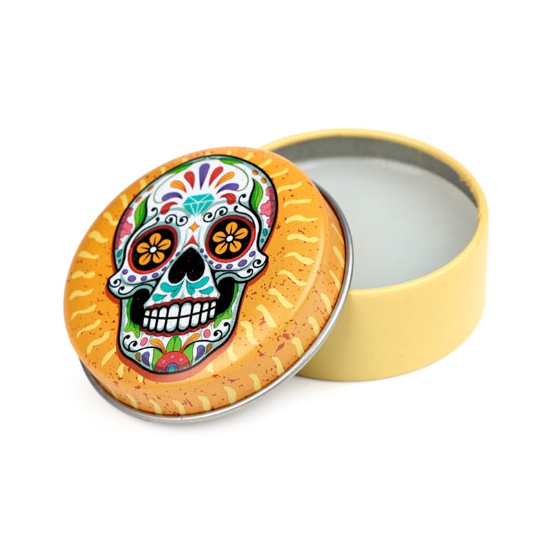 Balsamo labial en lata dia de los muertos con sabores