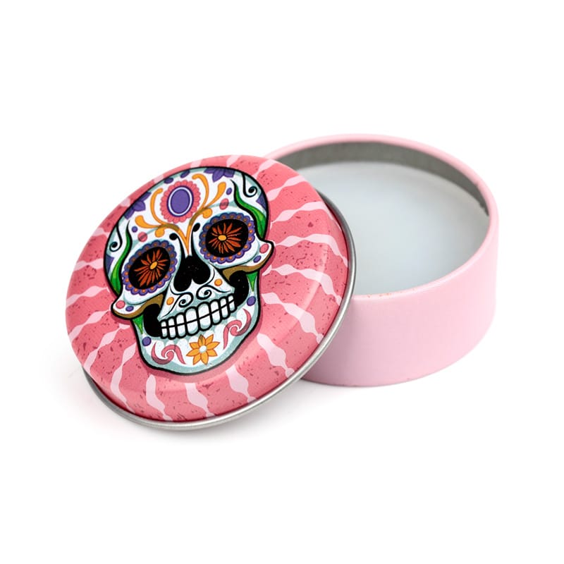 Balsamo labial en lata dia de los muertos con sabores