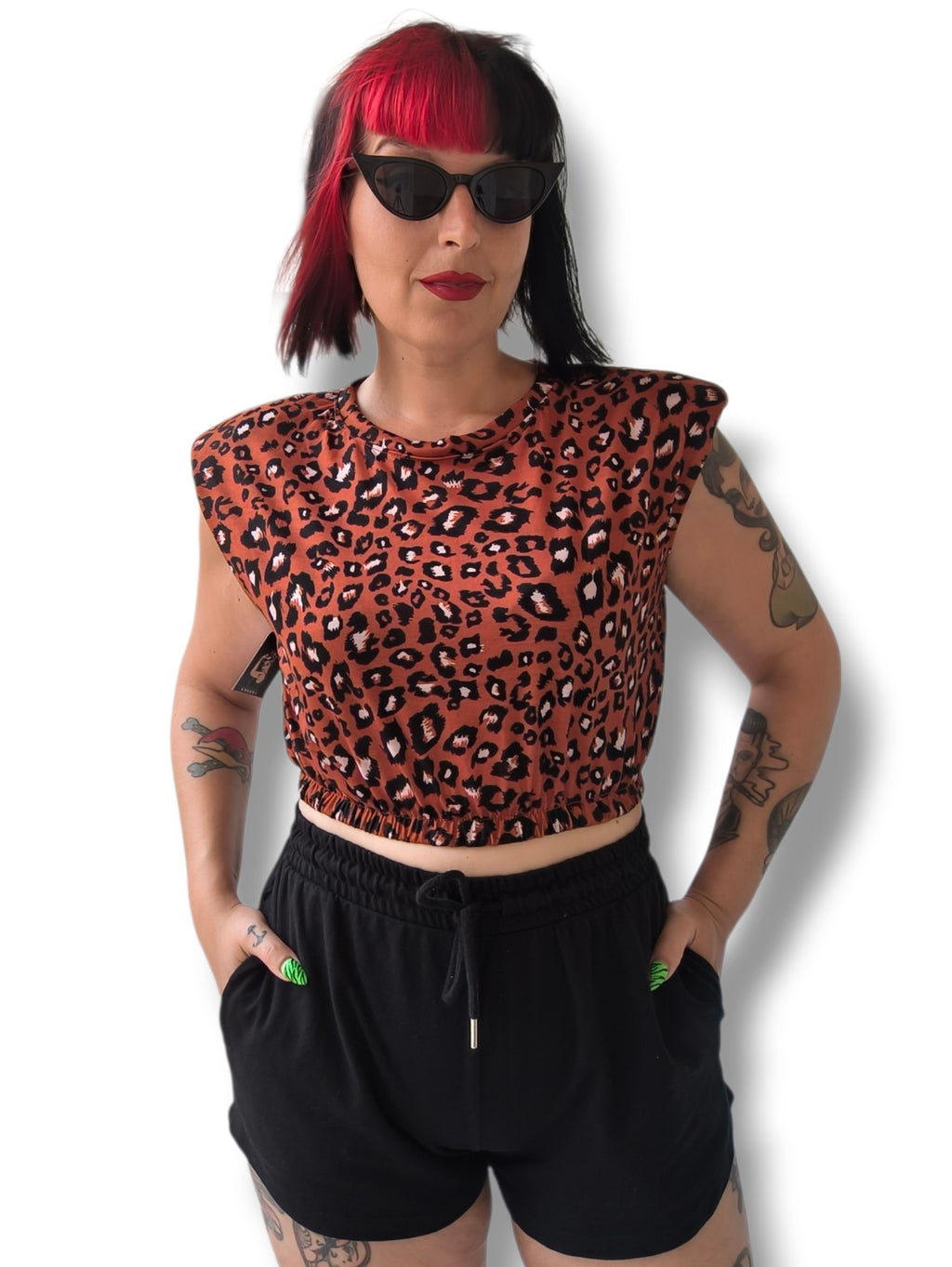 Top hombreras animal print