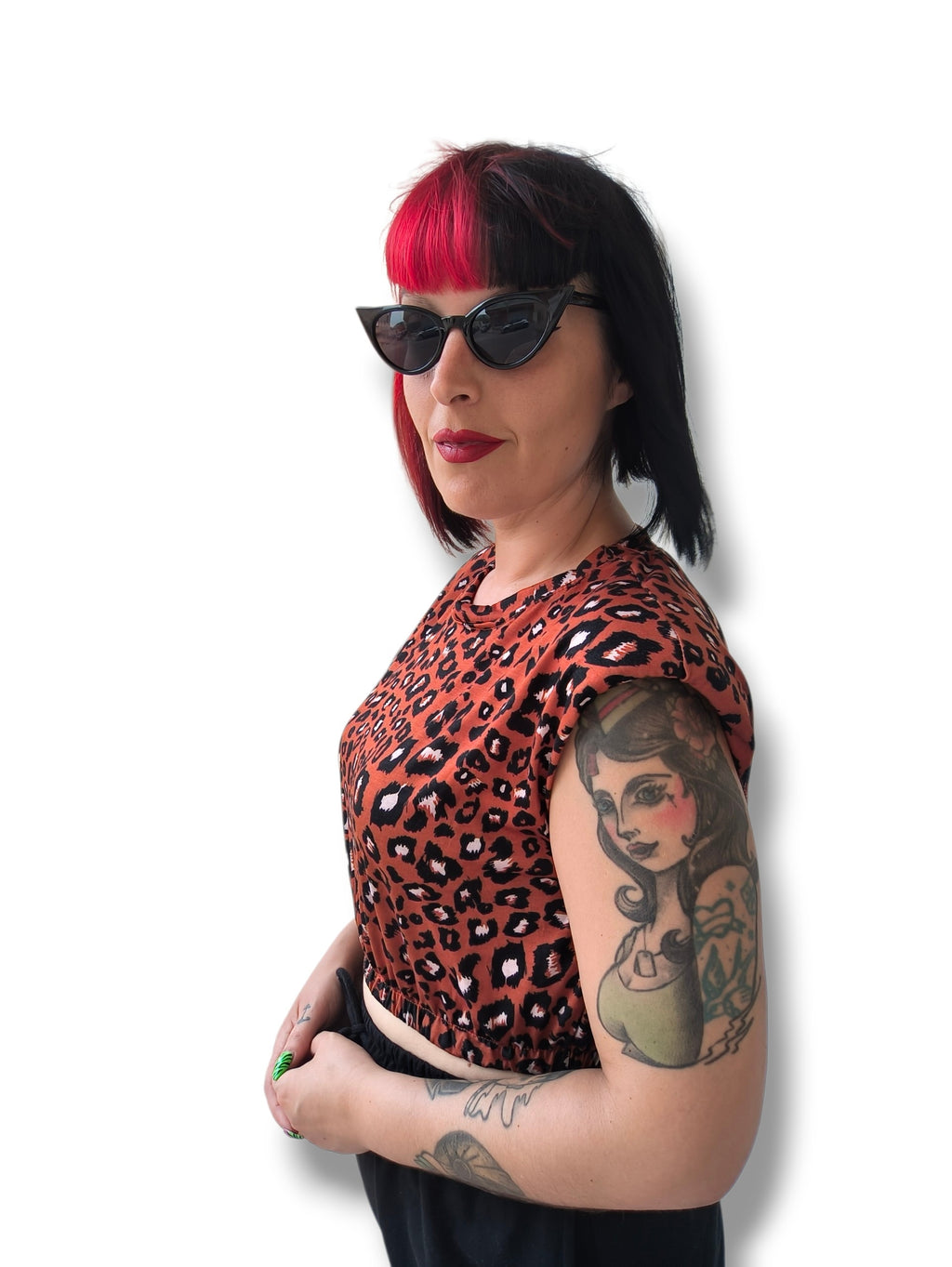 Top hombreras animal print