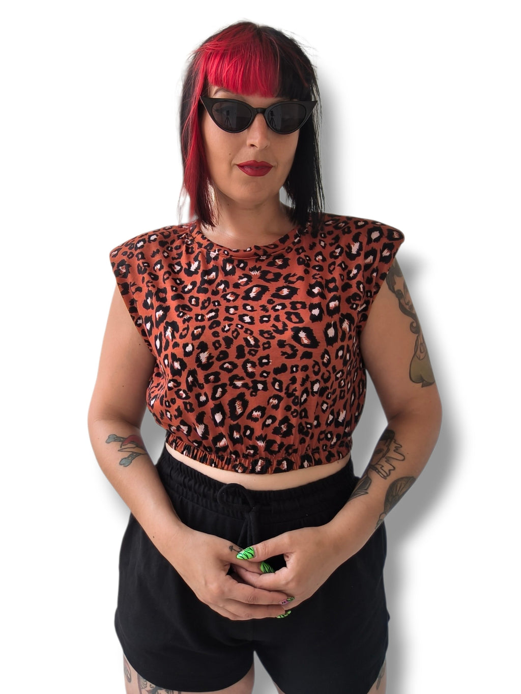 Top hombreras animal print