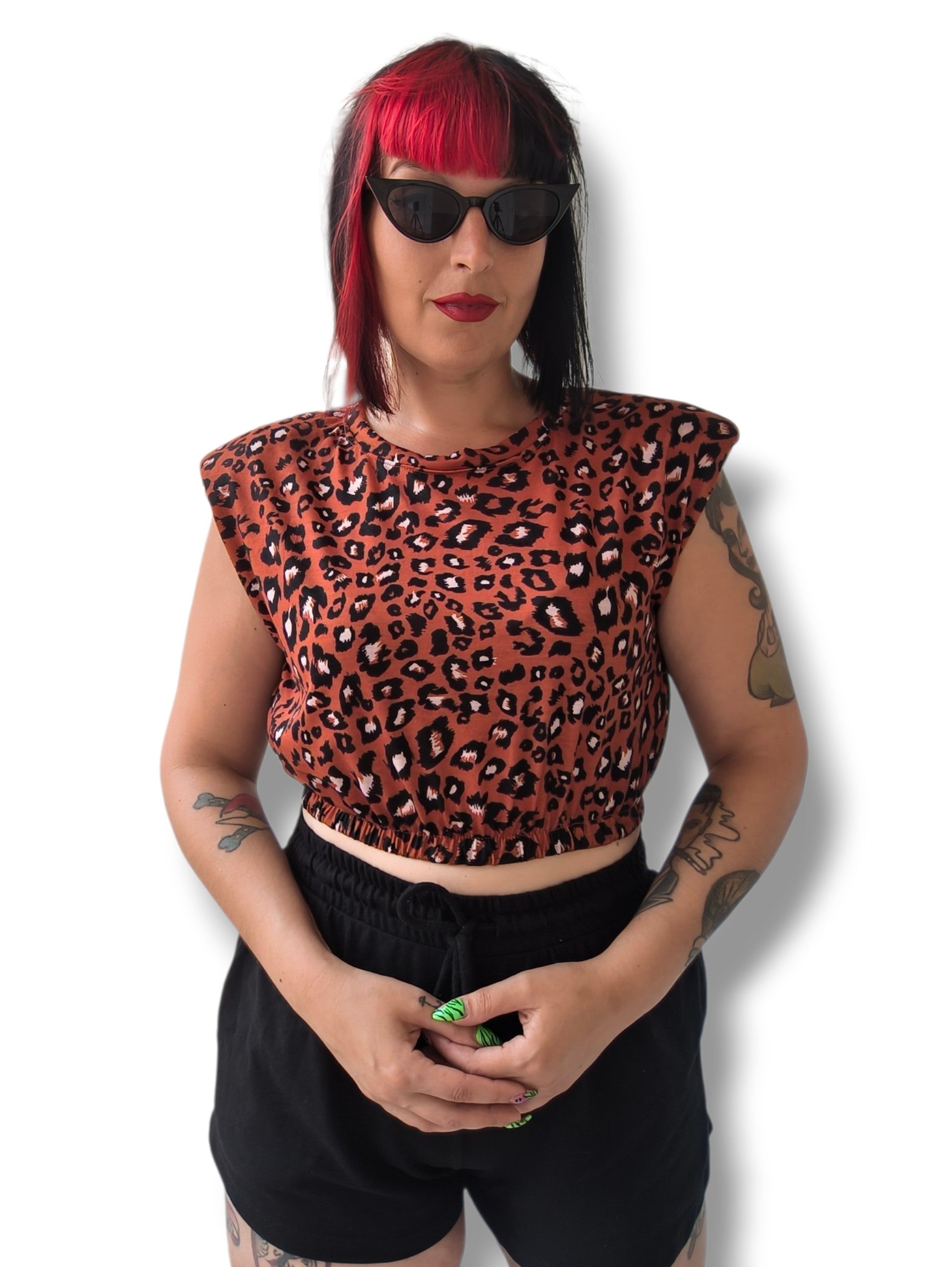Top hombreras animal print