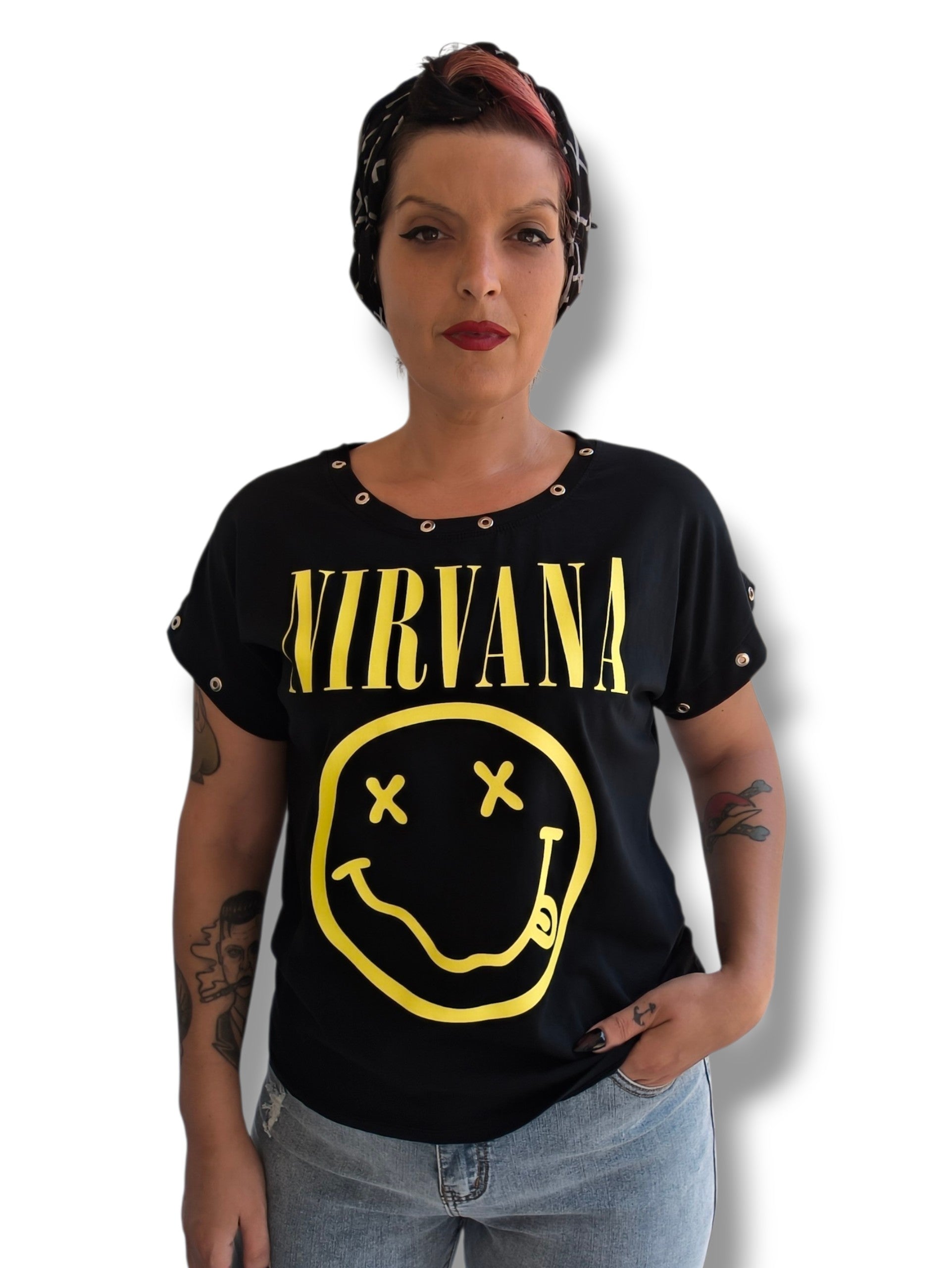 Camiseta Nirvana ojales