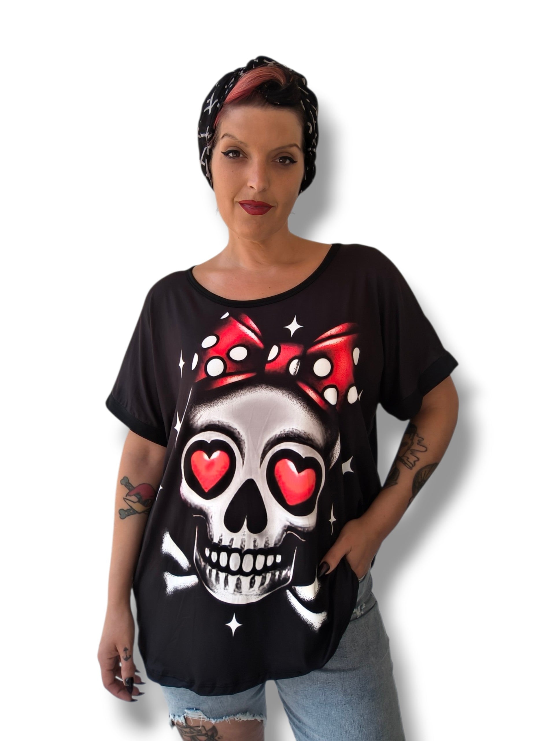 Camiseta calavera lacito
