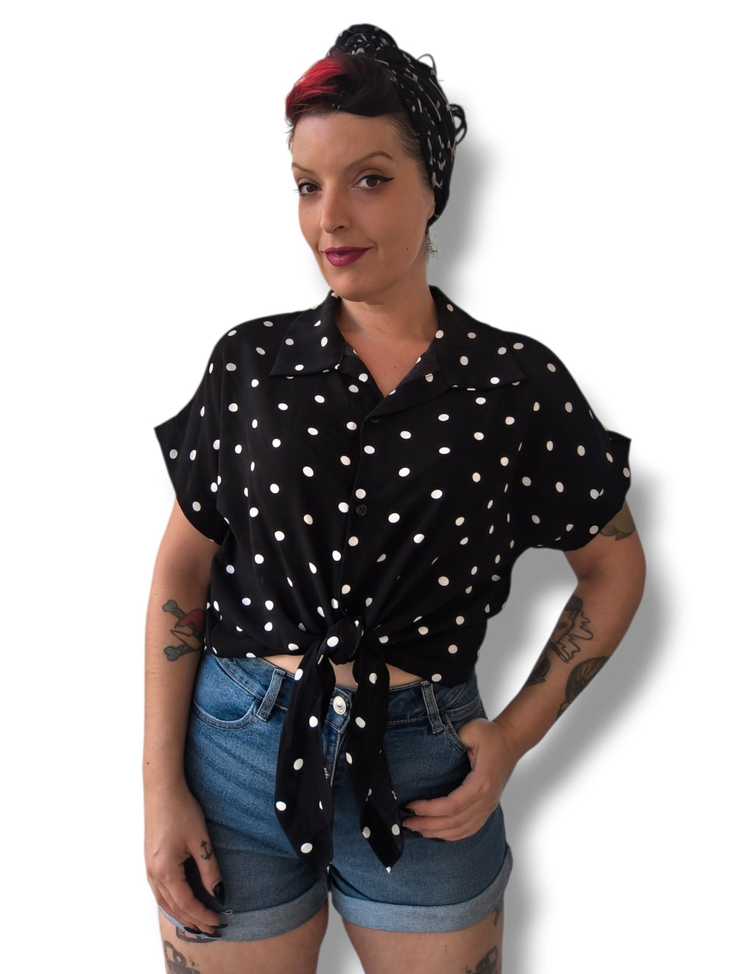 Camisa lunares con nudo