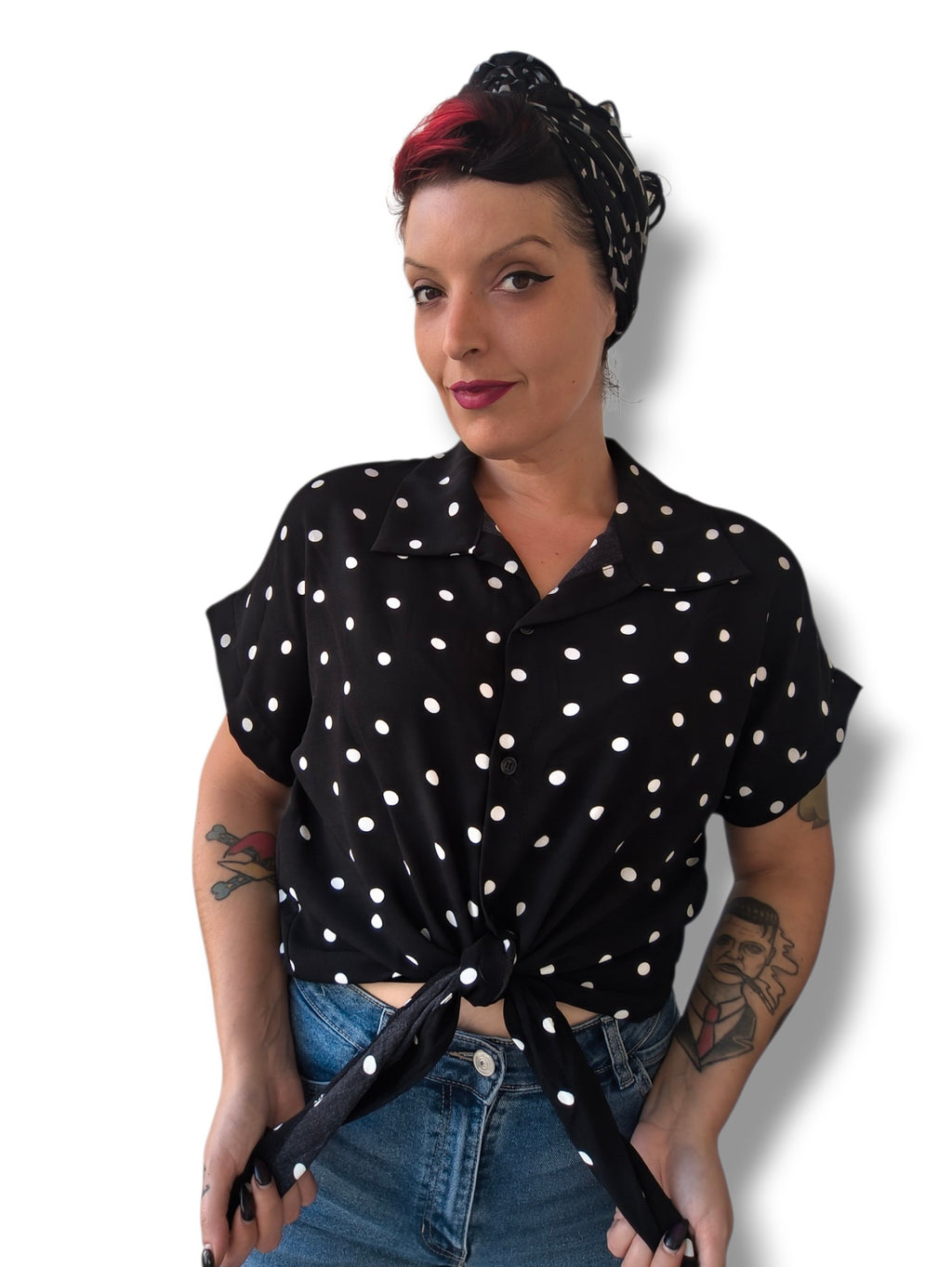 Camisa lunares con nudo