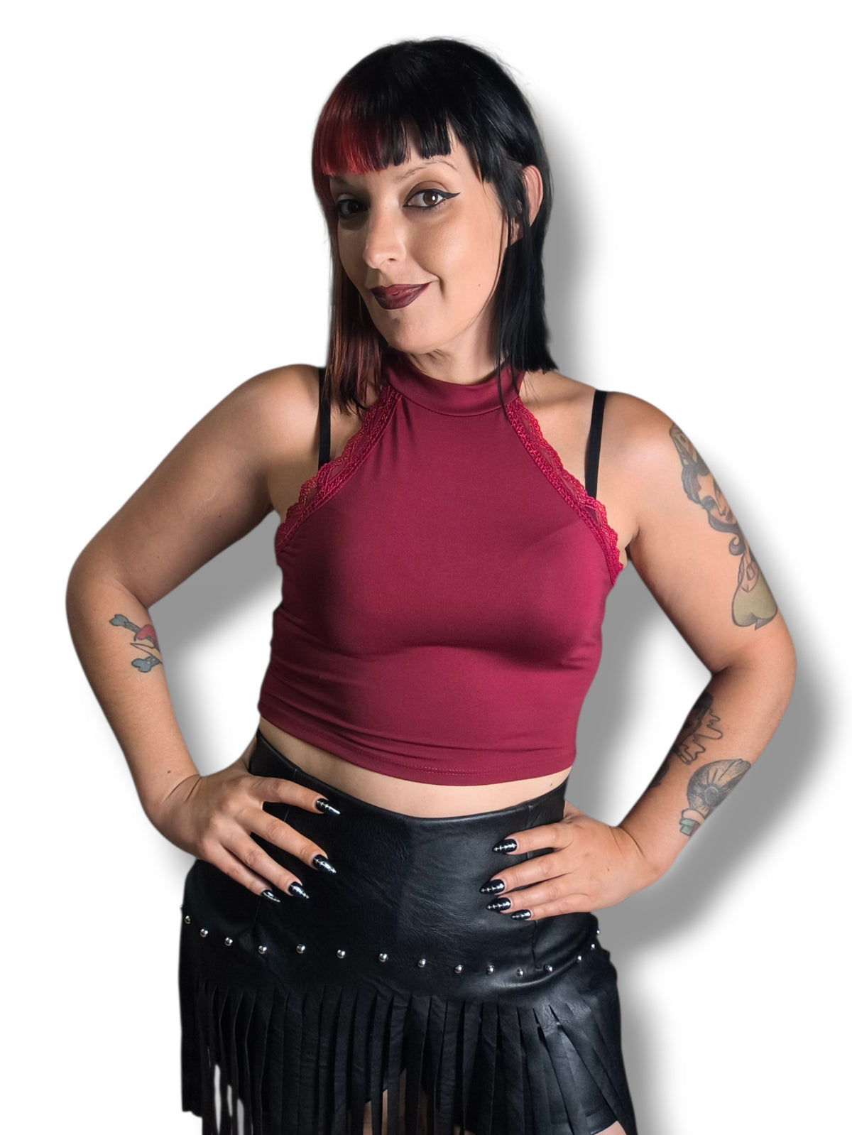 Top cuello y encaje