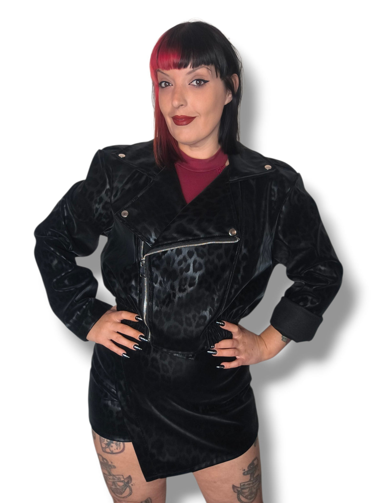 Biker estilo bomber leopardo