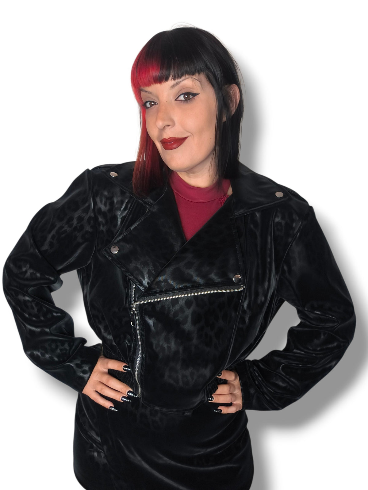 Biker estilo bomber leopardo