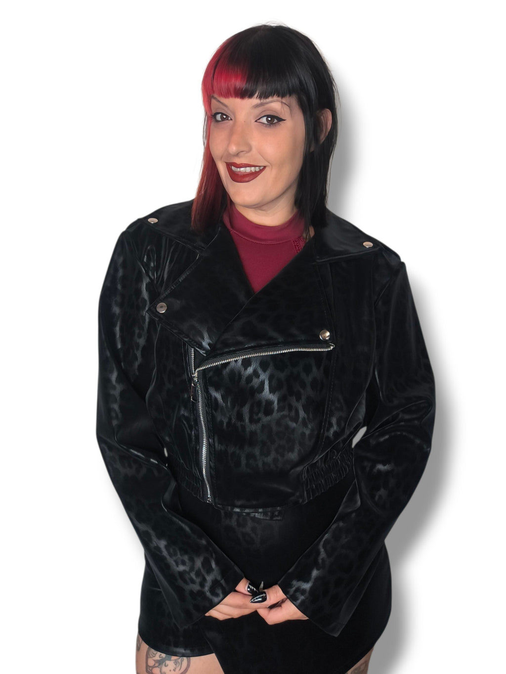Biker estilo bomber leopardo