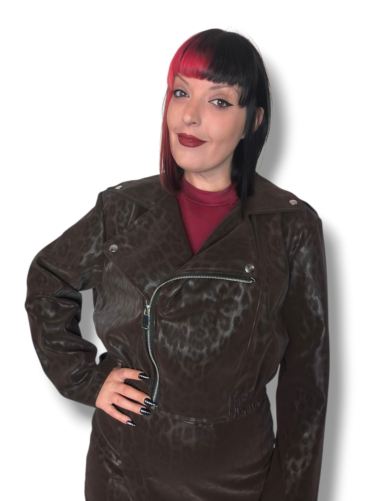Biker estilo bomber leopardo