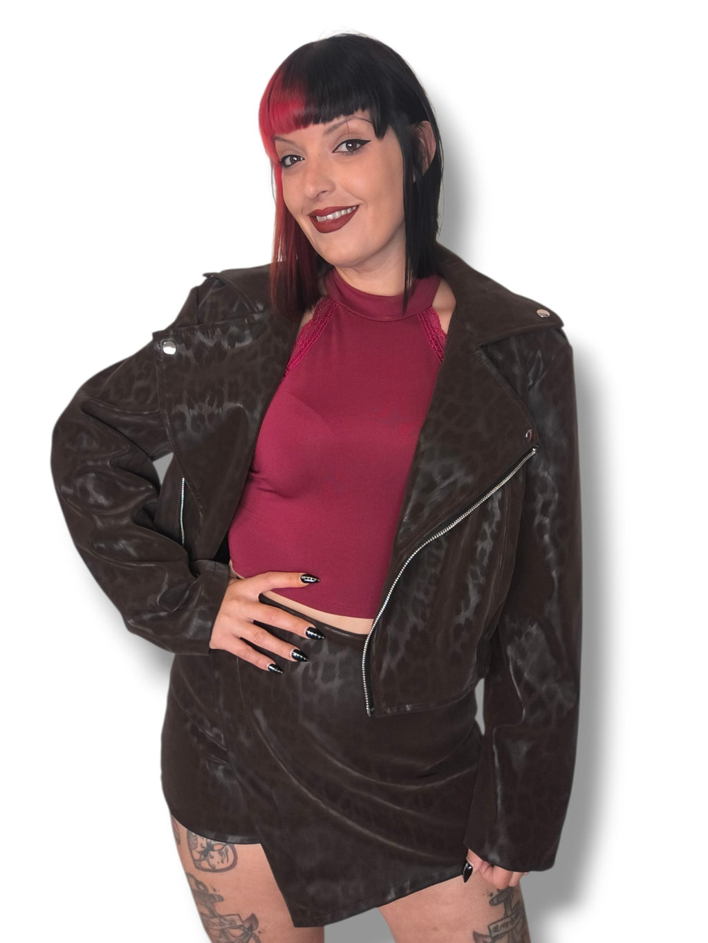 Biker estilo bomber leopardo