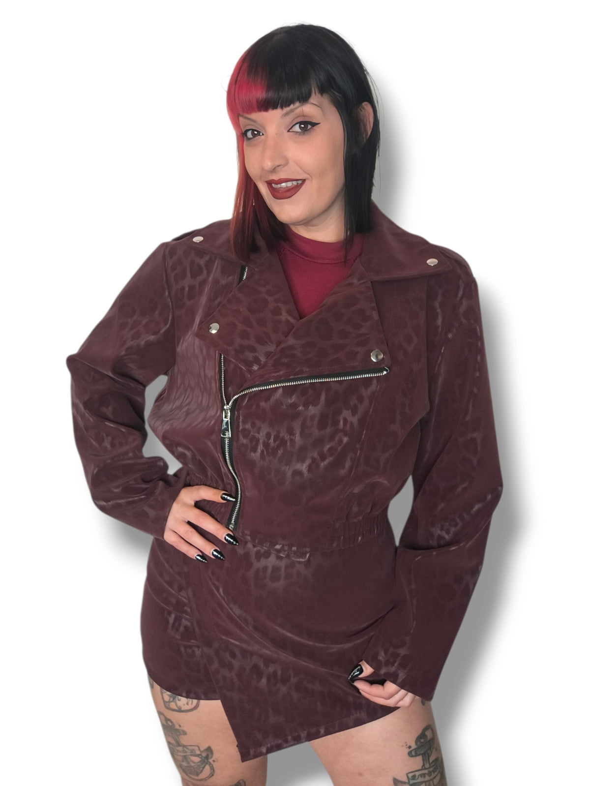 Biker estilo bomber leopardo