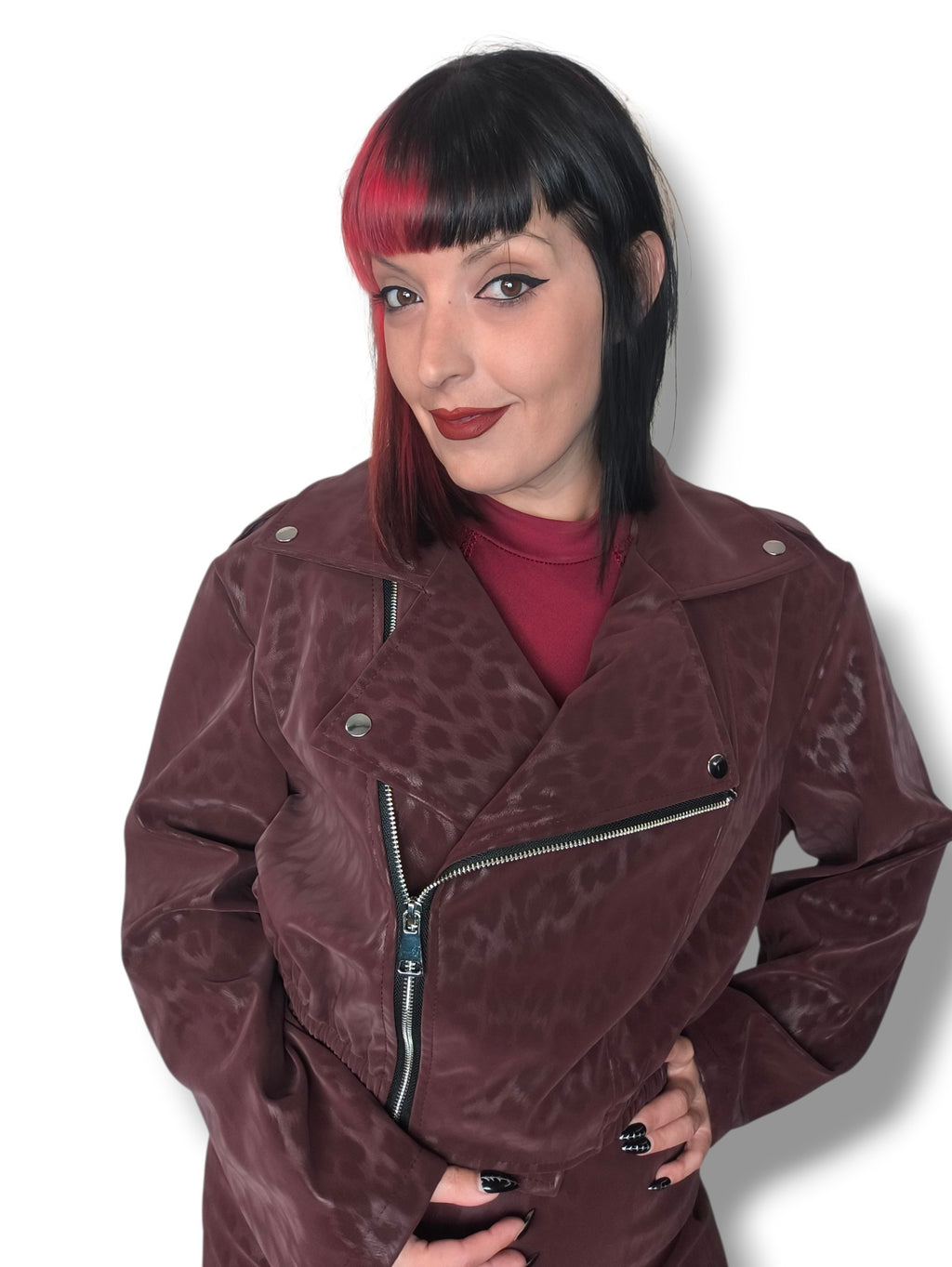 Biker estilo bomber leopardo