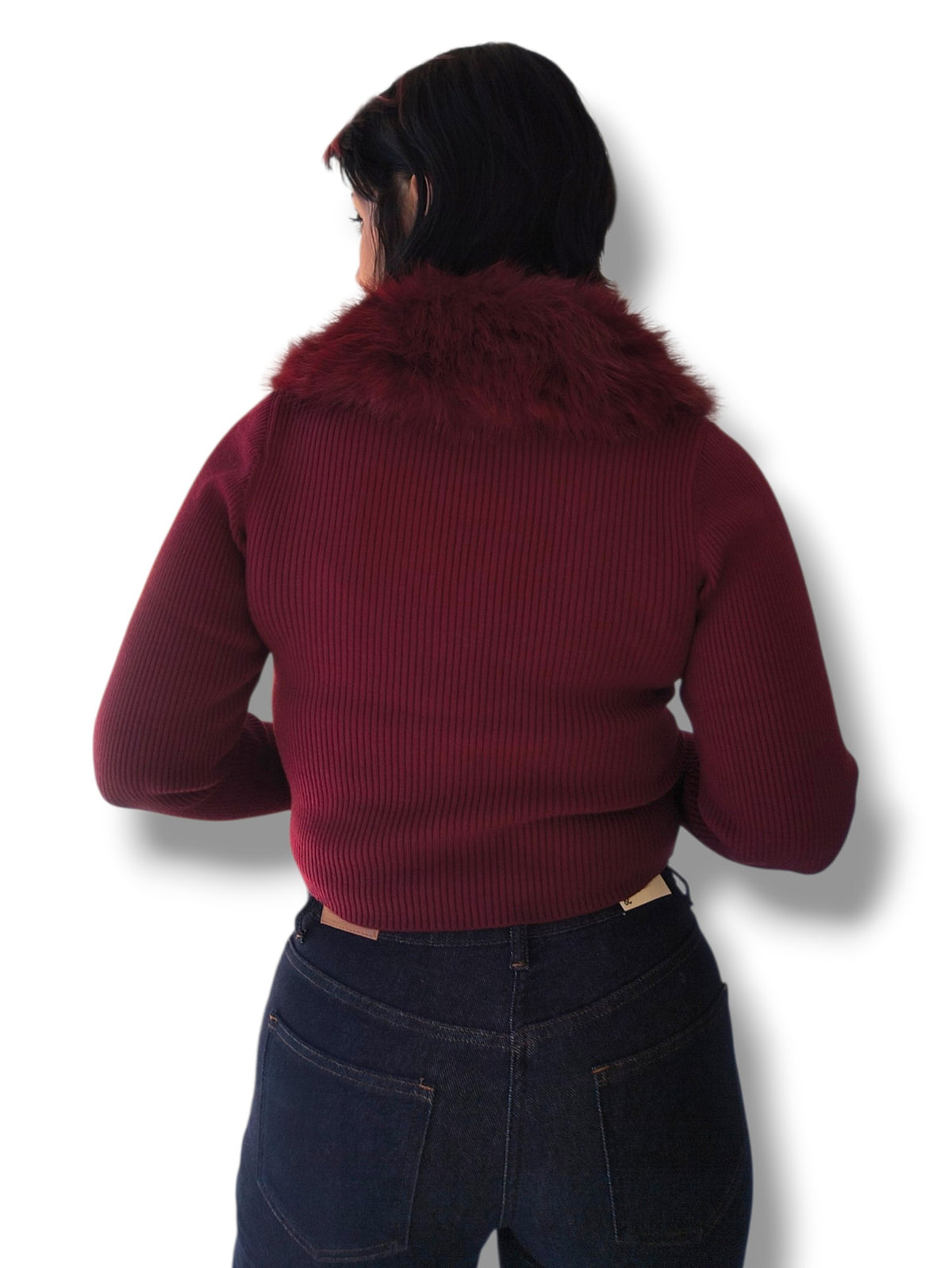 Cardigan botones y pelo