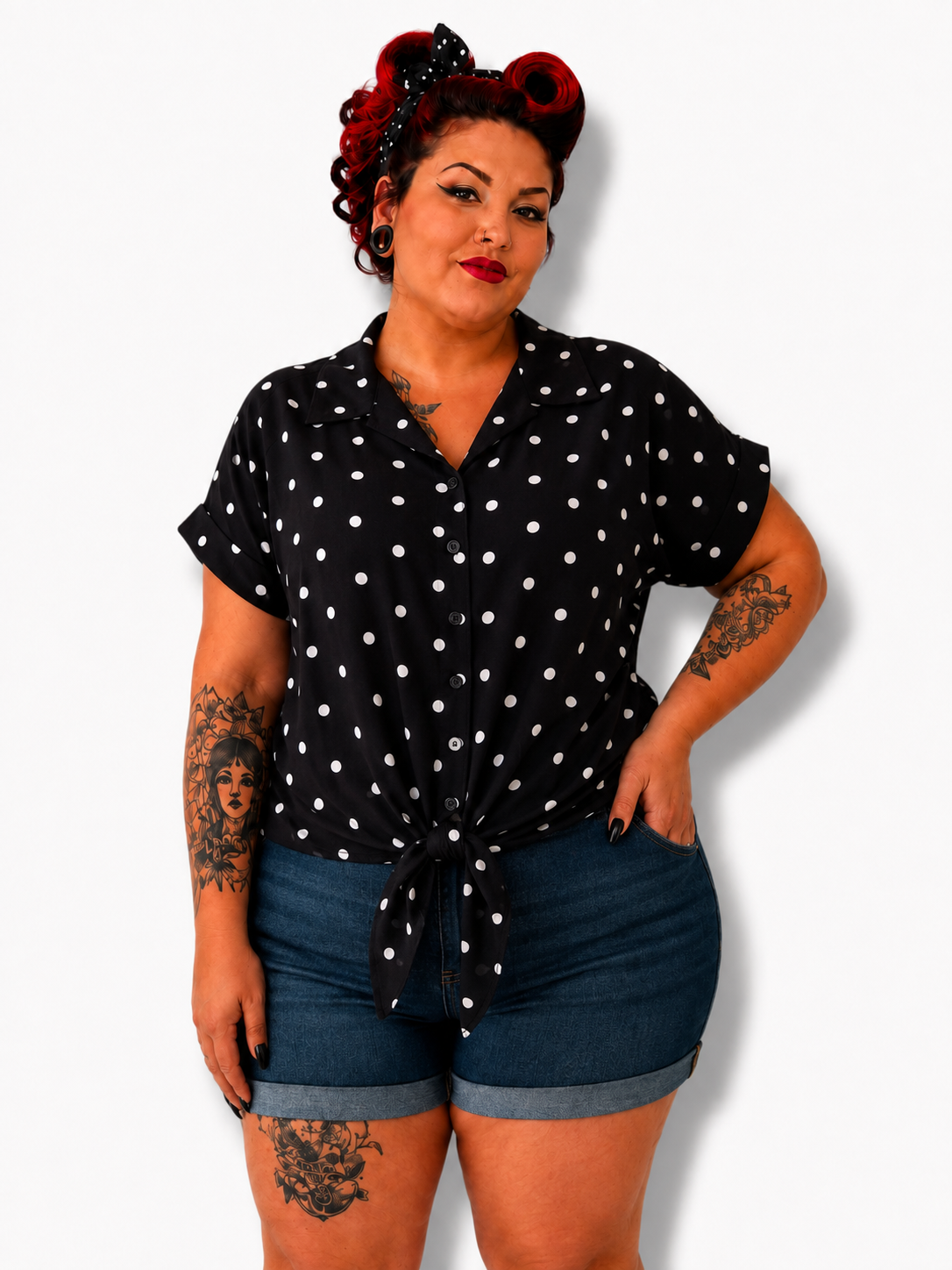 Camisa lunares con nudo