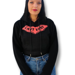 Sudadera crop lady vamp negro rojo