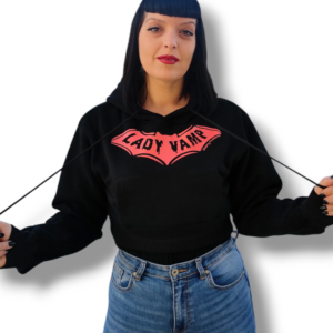 Sudadera crop lady vamp negro rojo