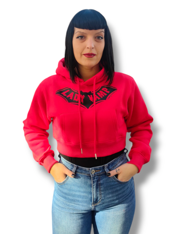 Sudadera crop lady vamp rojo negro - Imagen 4