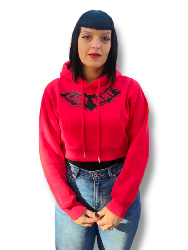 Sudadera crop lady vamp rojo negro