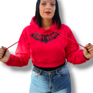 Sudadera crop lady vamp rojo negro