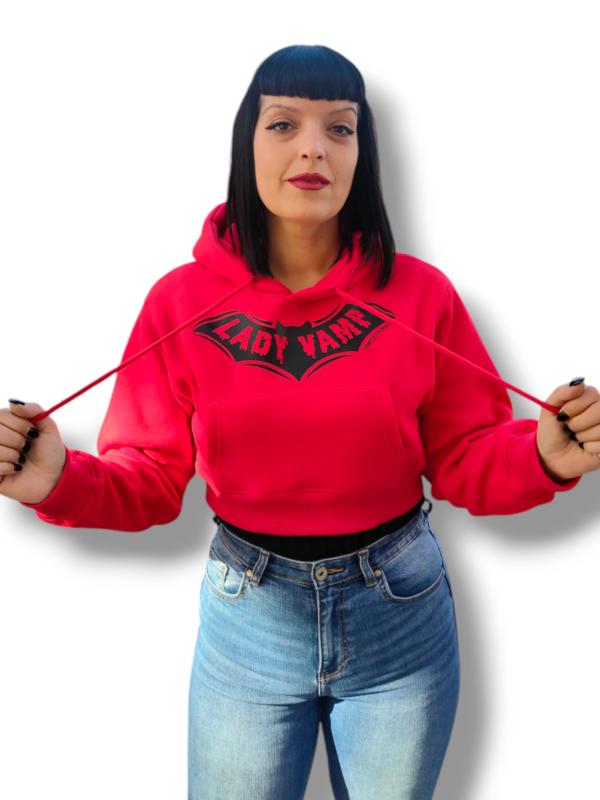 Sudadera crop lady vamp rojo negro - Imagen 2