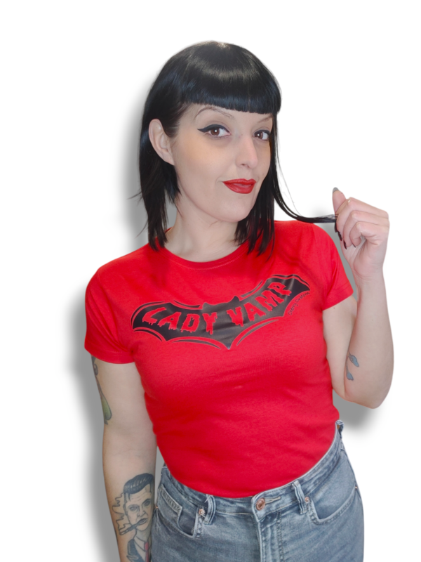 Camiseta lady vamp rojo negro - Imagen 2