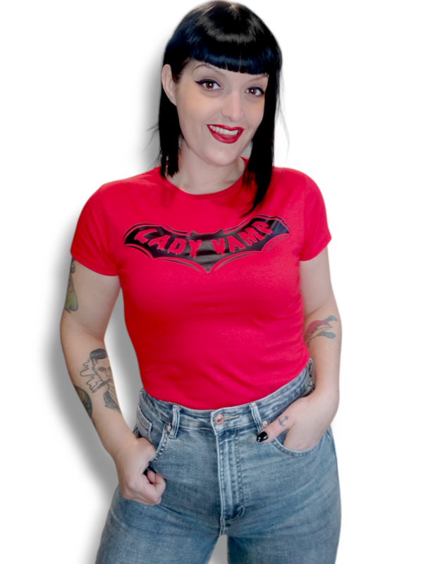 Camiseta lady vamp rojo negro